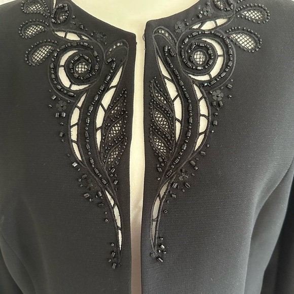Tahari Black Embellished Evening Jacket - Picture 2 of 5
